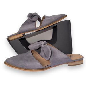 Journee Collection Telulah Pointed Toe Slip-on Flat Grey Velvet Women's 6